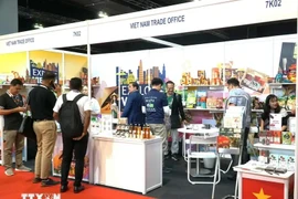 The booth of the Vietnam Trade Office in Malaysia participates in Malaysia International Halal Showcase 2024. (Photo: VNA)