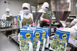 Workers process food for export to Japan. (Photo: VNA)