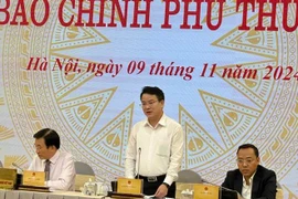 Deputy Minister of Planning and Investment Tran Quoc Phuong speaks at Government’s regular press conference (Photo: VNA)