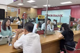 Customers deposit money at an Agribank branch in HCM City. (Photo: VNA)