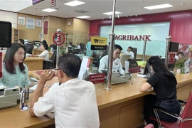 Customers deposit money at an Agribank branch in HCM City. (Photo: VNA)