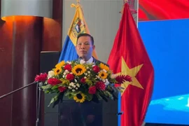 Vietnamese Ambassador to Venezuela Vu Trung My speaks at the event. (Photo: VNA)