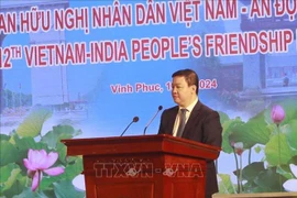 VUFO Vice President Nguyen Ngoc Hung speaks at the event. (Photo: VNA)