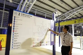 Map of Metro line 1 (Ben Thanh-Suoi Tien) at An Phu station. (Photo: VNA)