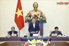 NA Chairman Tran Thanh Man (standing) addresses the opening of the NA Standing Committee's 40th session on December 10. (Photo: VNA)