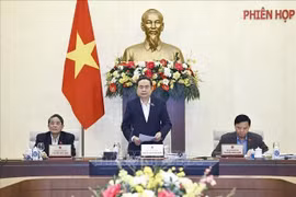 NA Chairman Tran Thanh Man (standing) addresses the opening of the NA Standing Committee's 40th session on December 10. (Photo: VNA)