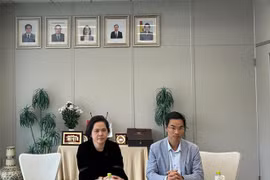 Vietnamese Consul General in Fukuoka Vu Chi Mai (left) and the National Innovation Centre (NIC)'s Deputy Director Do Tien Thinh at the working session. (Photo: VNA)