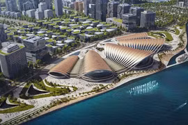 A rendering of the waterfront theatre in the central area of the Can Gio urban area. (Photo courtesy of Can Gio District People’s Committee)