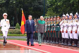 President To Lam hosts a red-carpet welcome ceremony for President of Timor-Leste José Ramos-Horta. (Photo: VNA)