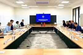 An overview of the working session between a delegation of Ministry of Science and Technology and the Australian Department of Industry, Science and Resources (Photo: VNA)
