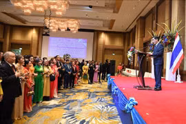 Parrticipants at a ceremony in Thailand on August 29 to celebrate the 79th anniversary of the National Day (September 2). (Photo: VNA)