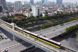 The elevated section of Nhon – Hanoi Station metro line (Photo: VNA)