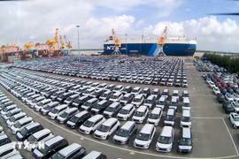 Imported cars at Hai Phong Port, the northern city of Hai Phong (Photo: VNA)