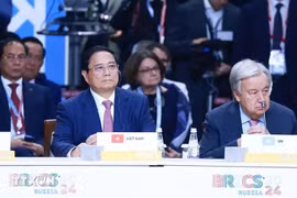 PM Pham Minh Chinh attends the plenary session of the expanded BRICS Summit in Kazan, Russia, on October 24. (Photo: VNA)