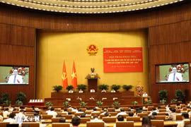 NA Chairman Tran Thanh Man speaks at the scientific conference in Hanoi on August 29. (Photo: VNA)