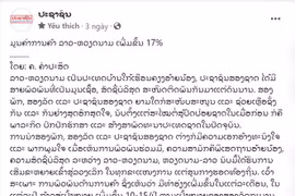 A Pasaxon article about the Vietnam - Laos trade ties (Photo: VNA)