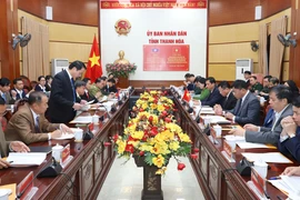 The recent meeting on border affairs between Thanh Hoa and Houaphanh provinces (Photo: thanhhoa.gov.vn)