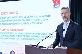 UNFPA Representative in Vietnam Matt Jackson speaks at the launching ceremony on July 24. (Photo: VNA)