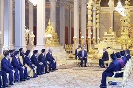 The meeting between Vietnamese President To Lam and Cambodian King Norodom Sihamoni in Phnom Penh on July 12. (Photo: VNA)