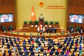 Le Minh Tri takes an oath after being elected Chief Justice of the Supreme People’s Court on August 26. (Photo: VNA)
