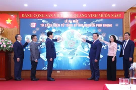 The launch of the digital bookshelf on late Party General Secretary Nguyen Phu Trong on October 15 (Photo: VNA)