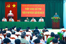 PM Pham Minh Chinh speaks at the meeting with voters in O Mon district, Can Tho city, on May 12. (Photo: VNA)