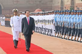 President Tran Dai Quang welcomed in New Delhi