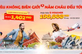 Vietjet offers tickets from only 1,402 VND on Valentine's Day