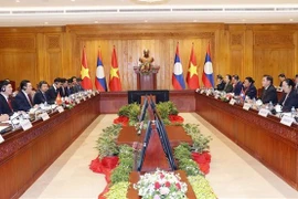 Vietnamese, Lao NA leaders hold talks in Vientiane