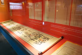 Nguyen Dynasty documents being displayed in Hanoi