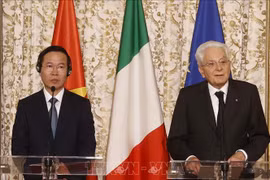 Vietnamese, Italian leaders co-chair press conference after talks