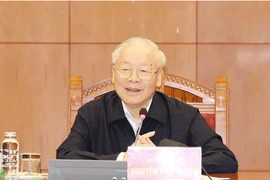 Party General Secretary Nguyen Phu Trong speaks at the first meeting of the sub-committee for personnel affairs of the 14th National Party Congress on March 13, 2024. (Photo: VNA)