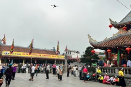 Visitors flocking to Phu Day Festival in Tien Huong Temple in 2024 (Photo: VietnamPlus)