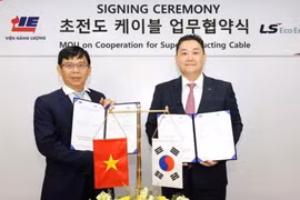 At the signing ceremony. (Photo: VNA)