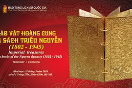 Nguyen Dynasty gold books on display 