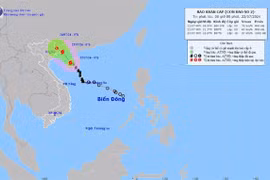Typhoon Prapiroon brings heavy rains, thunderstorms to the northern region (Photo: VNA)