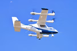 The Optionally Piloted Personal/Passenger Air Vehicle (OPPAV) flying taxi, manufactured by the Korea Aerospace Research Institute and Hyundai Motors Company, (Photo: thejakartapost.com)