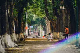 Golden leaves fall on most romantic street in Hanoi