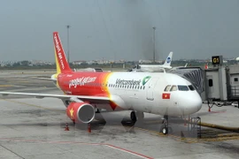 A Vietjet A320 at the Tan Son Nhat international airport (Photo: VNA)