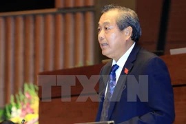 Chief Justice of the Supreme People's Court Truong Hoa Binh clarifies some issues of draft amendments to the Civil Procedure Code (Photo: VNA)