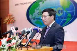 Deputy Prime Minister and Foreign Minister Pham Binh Minh speaking at the event (Photo: VNA)