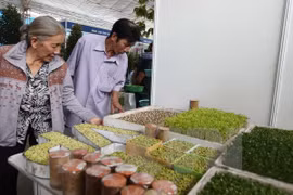 Visitors look at plant seeds at the fair (Photo: VNA)