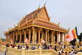 The Khmer pagoda in the Vietnam National Village for Ethnic Culture and Tourism (Photo: VNA)