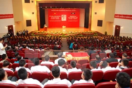 The ceremony celebrating the 125th birth anniversary of late President Ho Chi Minh in Laos (Source: VNA)