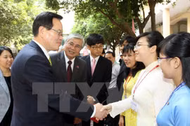 Speaker Chung Ui-hwa visits the Ho Chi Minh University of Social Sciences and Humanities. Source: VNA