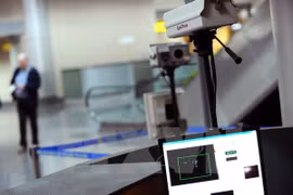 Body temperature measurement devices installed at Hanoi's Noi Bai airport (Photo: VNA)