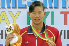 Vietnam's top female swimmer Nguyen Thi Anh Vien (Photo:VNA)