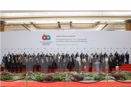 Leaders of Asian and African countries pose for a photo at the conference (Photo: VNA)