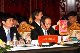 Officials of the Vietnamese delegation (Photo: VNA)