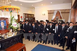 The memorial service for Nguyen Ba Thanh, Head of the Party Central Committee’s Commission for Internal Affairs, was organised i on February 16.(Photo: VNA)